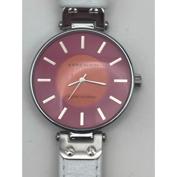 Anne Klein Sherbet Colored Women's Watch 34mm WR 100 Feet - New Battery Leather - Picture 5 of 7